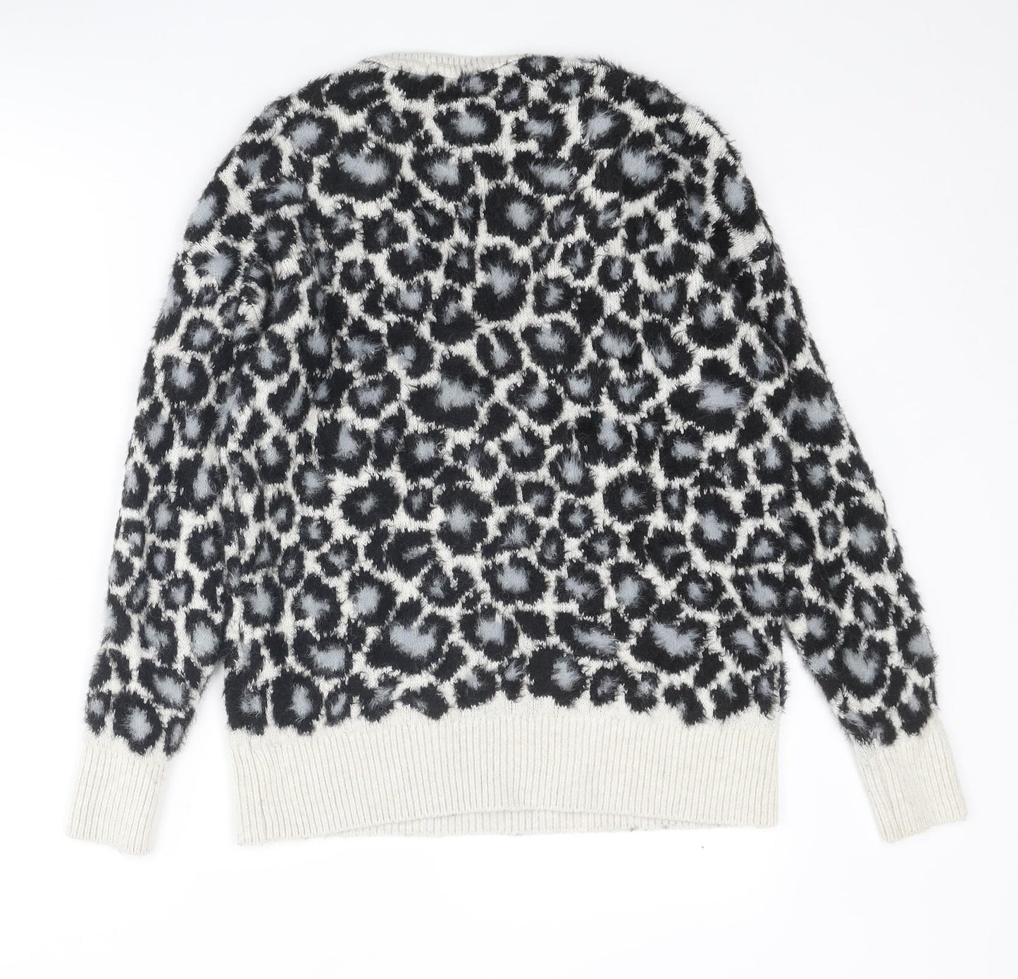 Very Womens Multicoloured V-Neck Animal Print Polyamide Pullover Jumper Size 10 - Leopard Print