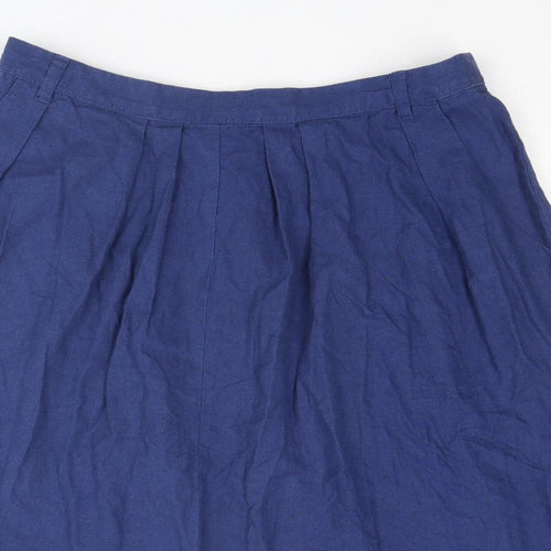 NEXT Womens Blue Linen A-Line Skirt Size 12 Zip