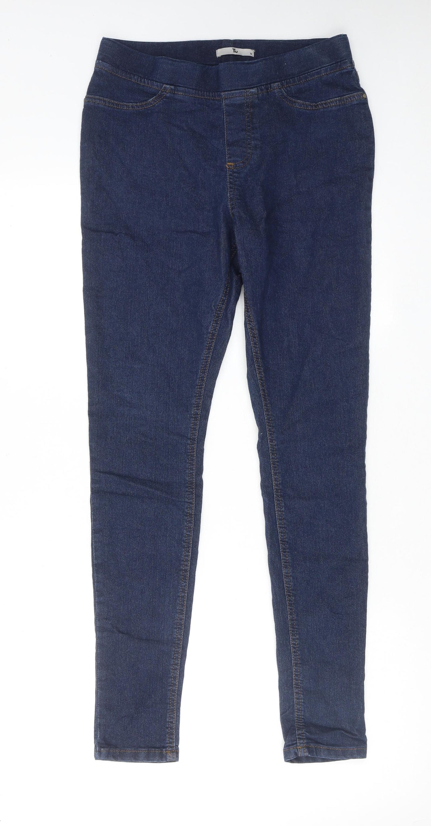 TU Womens Blue Cotton Jegging Jeans Size 8 Regular