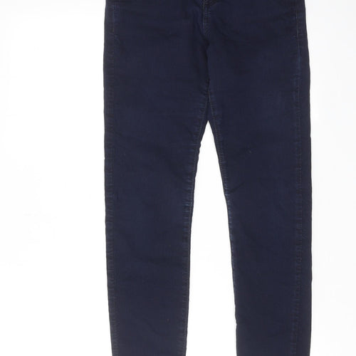 Marks and Spencer Womens Blue Cotton Skinny Jeans Size 8 Regular Zip