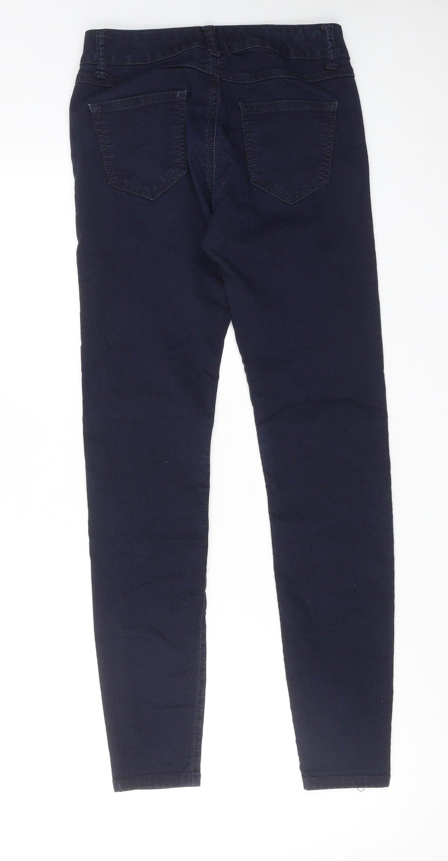 Marks and Spencer Womens Blue Cotton Skinny Jeans Size 8 Regular Zip