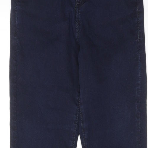 Marks and Spencer Womens Blue Cotton Skinny Jeans Size 8 Regular Zip