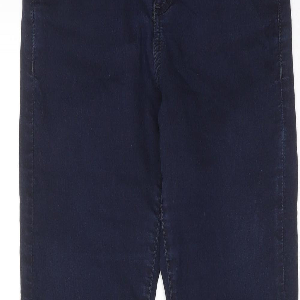 Marks and Spencer Womens Blue Cotton Skinny Jeans Size 8 Regular Zip