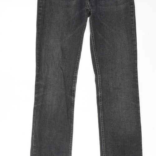 Marks and Spencer Womens Grey Cotton Skinny Jeans Size 8 Regular Zip