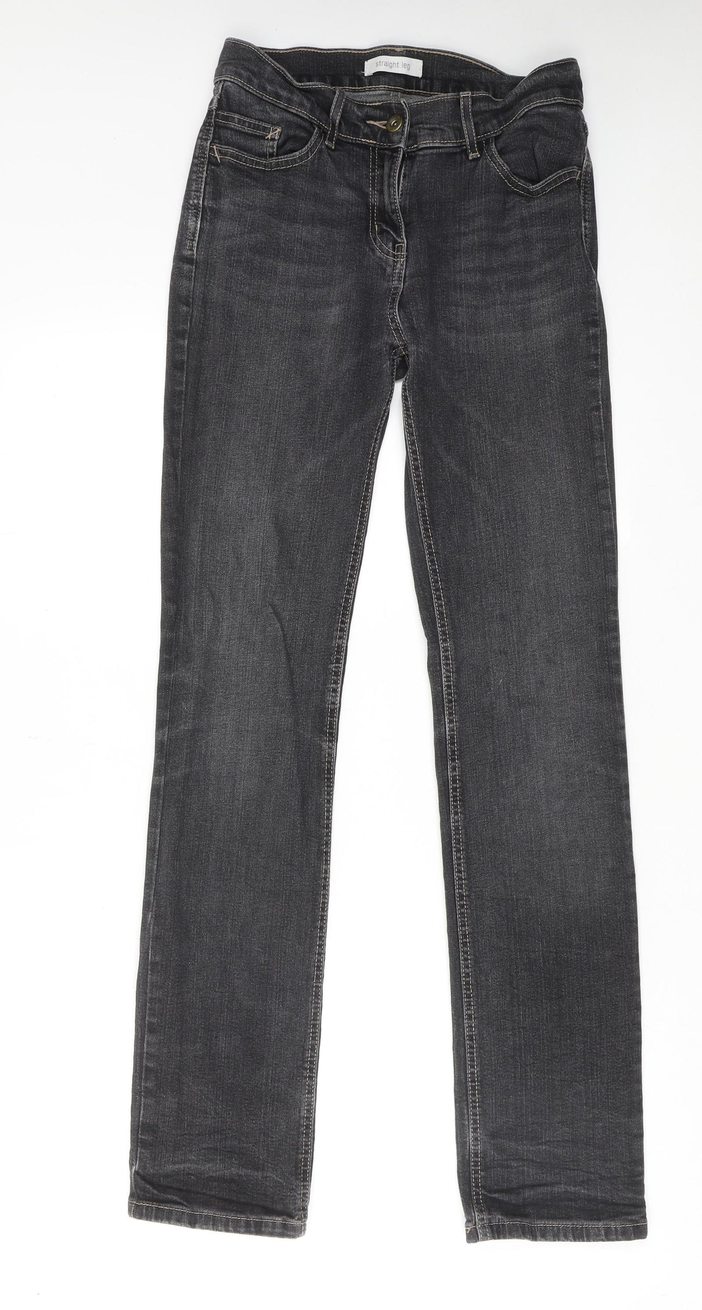 Marks and Spencer Womens Grey Cotton Skinny Jeans Size 8 Regular Zip