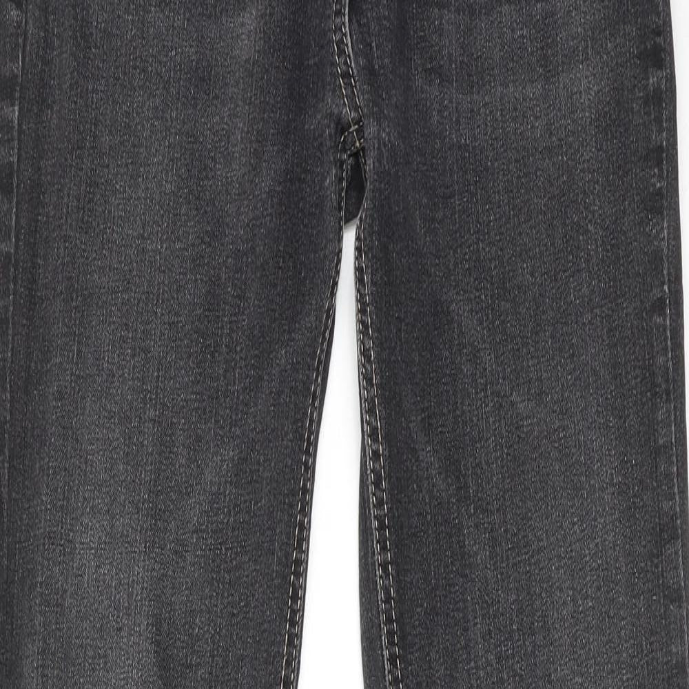 Marks and Spencer Womens Grey Cotton Skinny Jeans Size 8 Regular Zip