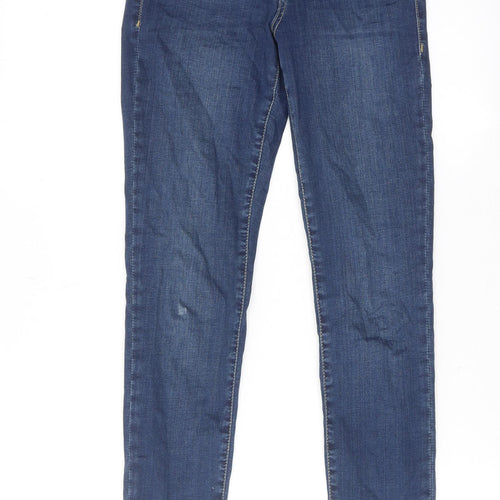 Topshop Womens Blue Cotton Skinny Jeans Size 25 in L30 in Regular Zip