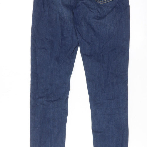 Topshop Womens Blue Cotton Skinny Jeans Size 25 in L30 in Regular Zip