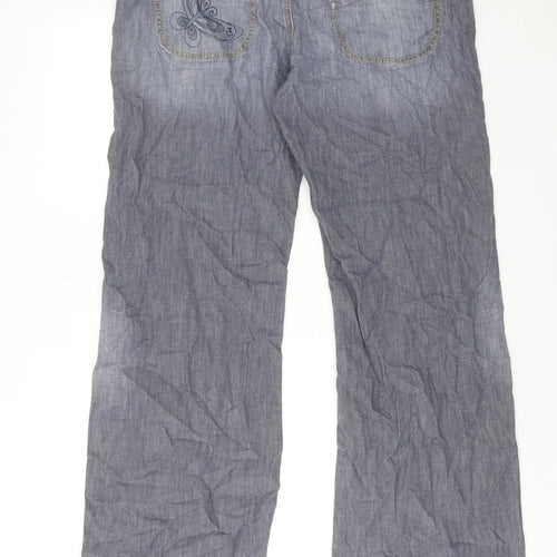 Billabong Womens Grey Cotton Straight Jeans Size 36 in Regular Zip