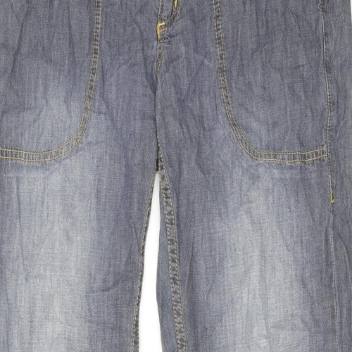 Billabong Womens Grey Cotton Straight Jeans Size 36 in Regular Zip