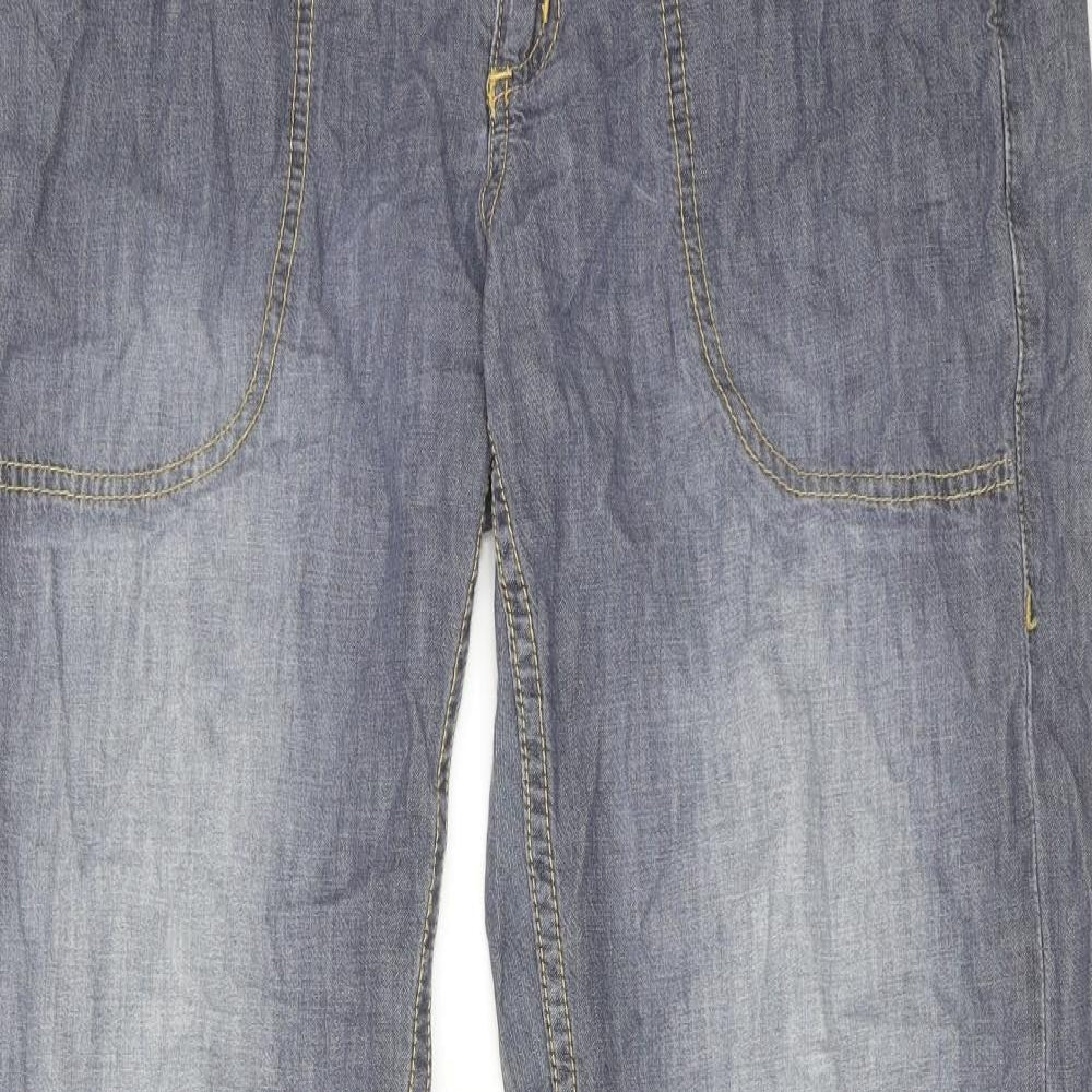 Billabong Womens Grey Cotton Straight Jeans Size 36 in Regular Zip