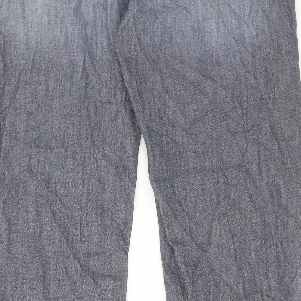 Billabong Womens Grey Cotton Straight Jeans Size 36 in Regular Zip