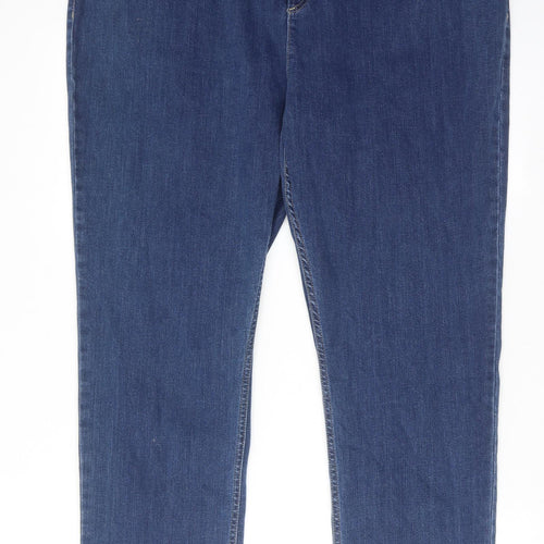 Per Una Womens Blue Cotton Skinny Jeans Size 22 Regular Zip