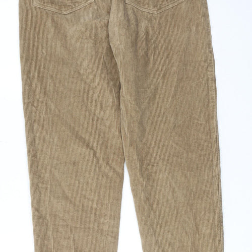 ASOS Womens Brown Cotton Trousers Size 28 in L30 in Regular Zip