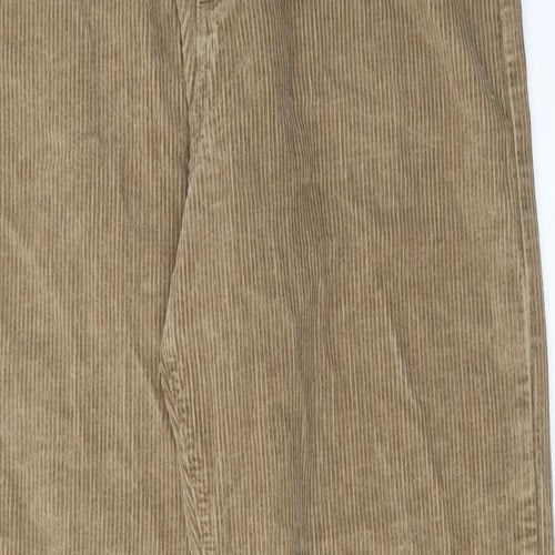 ASOS Womens Brown Cotton Trousers Size 28 in L30 in Regular Zip