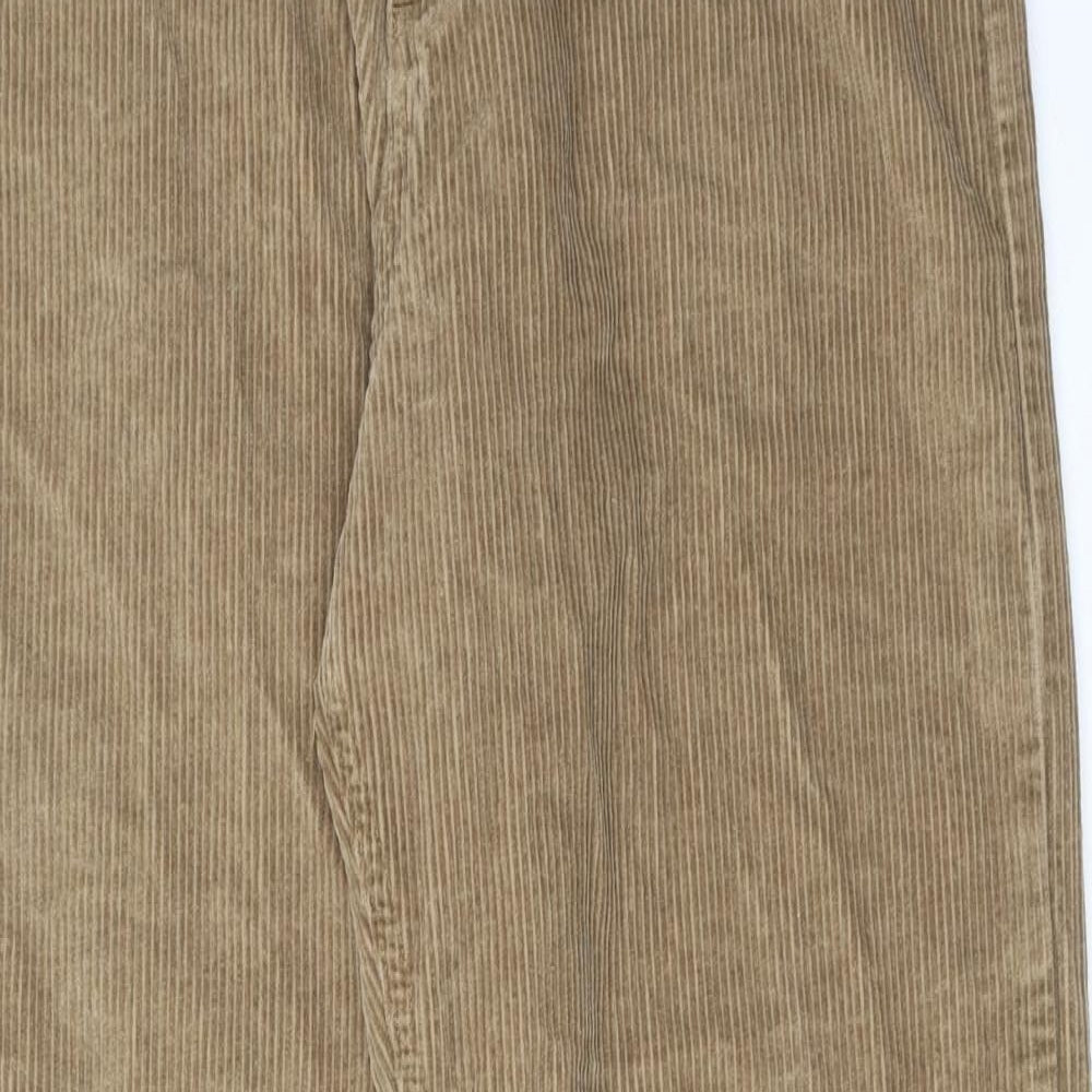 ASOS Womens Brown Cotton Trousers Size 28 in L30 in Regular Zip