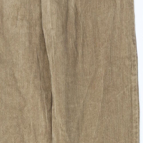 ASOS Womens Brown Cotton Trousers Size 28 in L30 in Regular Zip