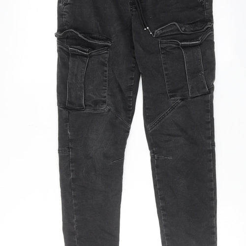 George Womens Black Cotton Skinny Jeans Size XS Regular Drawstring