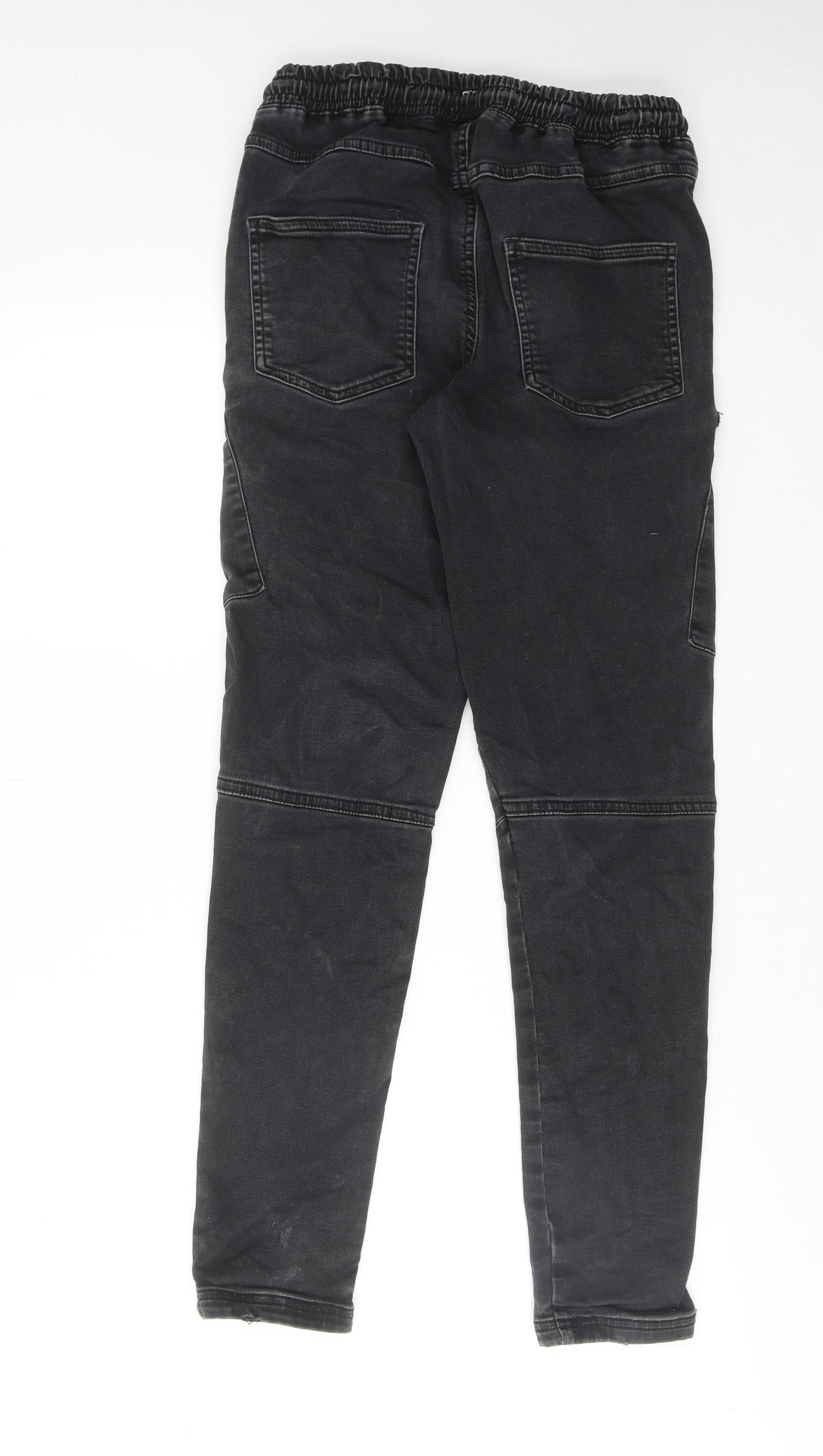 George Womens Black Cotton Skinny Jeans Size XS Regular Drawstring