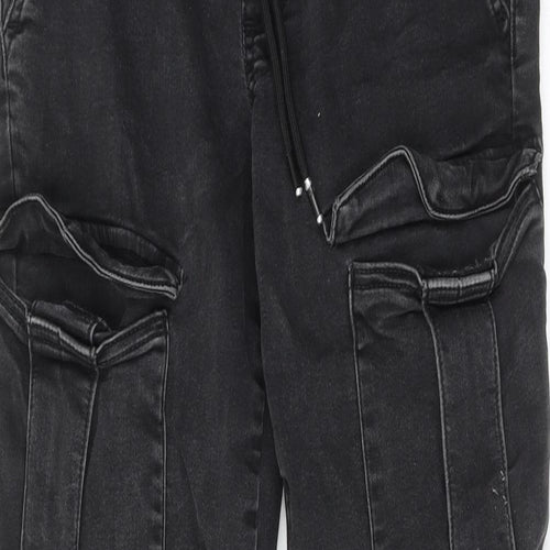 George Womens Black Cotton Skinny Jeans Size XS Regular Drawstring