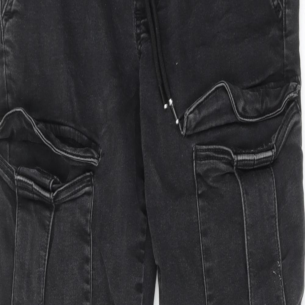 George Womens Black Cotton Skinny Jeans Size XS Regular Drawstring