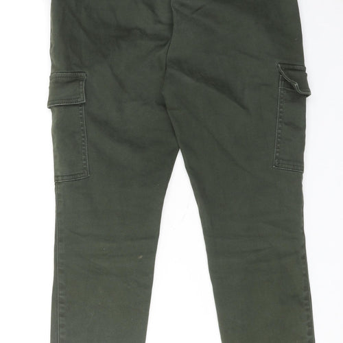 NEXT Womens Green Cotton Skinny Jeans Size 12 Regular Zip