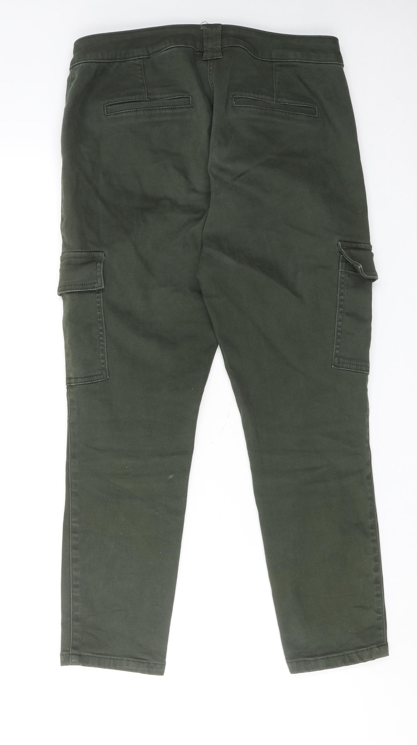 NEXT Womens Green Cotton Skinny Jeans Size 12 Regular Zip