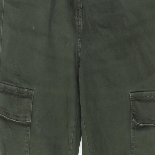 NEXT Womens Green Cotton Skinny Jeans Size 12 Regular Zip