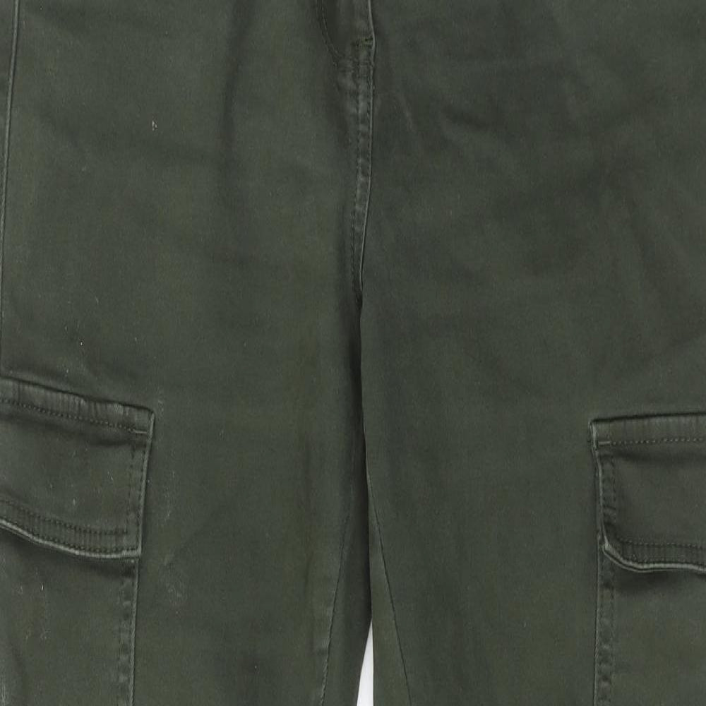 NEXT Womens Green Cotton Skinny Jeans Size 12 Regular Zip