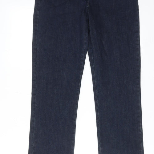 Thalava Womens Blue Cotton Straight Jeans Size 30 in Regular Zip