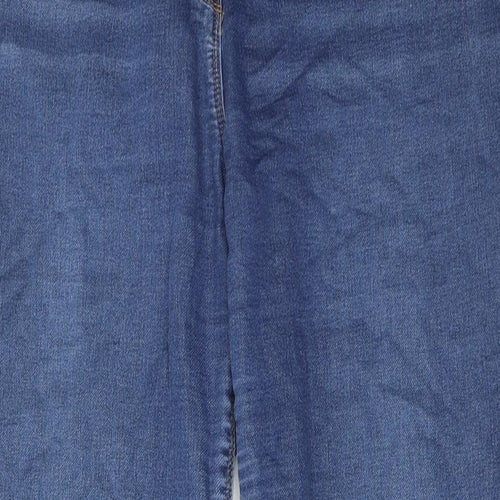 Papaya Womens Blue Cotton Straight Jeans Size 16 Regular Zip