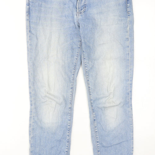 Maison de Nimes Womens Blue Cotton Straight Jeans Size 10 Regular Zip