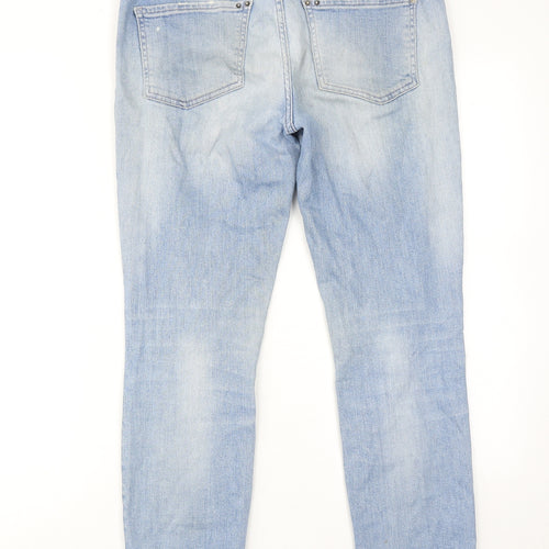 Maison de Nimes Womens Blue Cotton Straight Jeans Size 10 Regular Zip