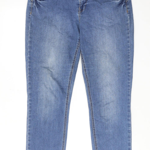 Cream Womens Blue Cotton Straight Jeans Size 31 in Regular Zip