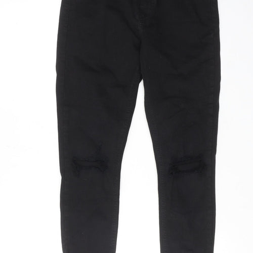 Topshop Womens Black Cotton Skinny Jeans Size 30 in L28 in Regular Zip