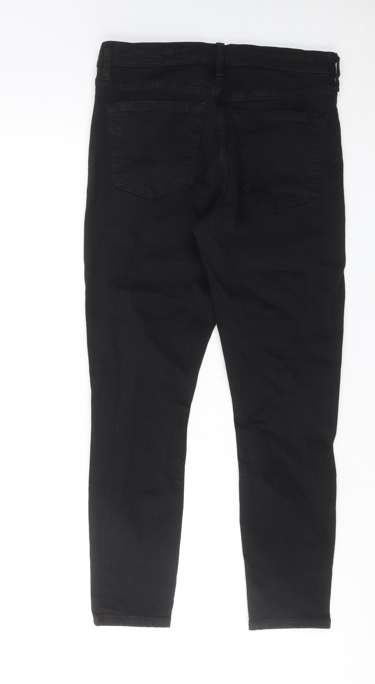 Topshop Womens Black Cotton Skinny Jeans Size 30 in L28 in Regular Zip