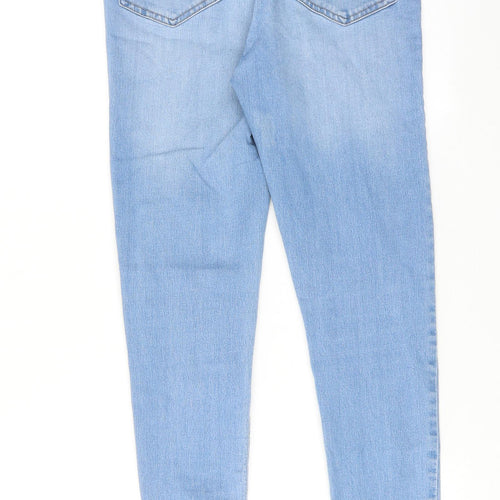 Miss Selfridge Womens Blue Cotton Skinny Jeans Size 10 Regular Zip