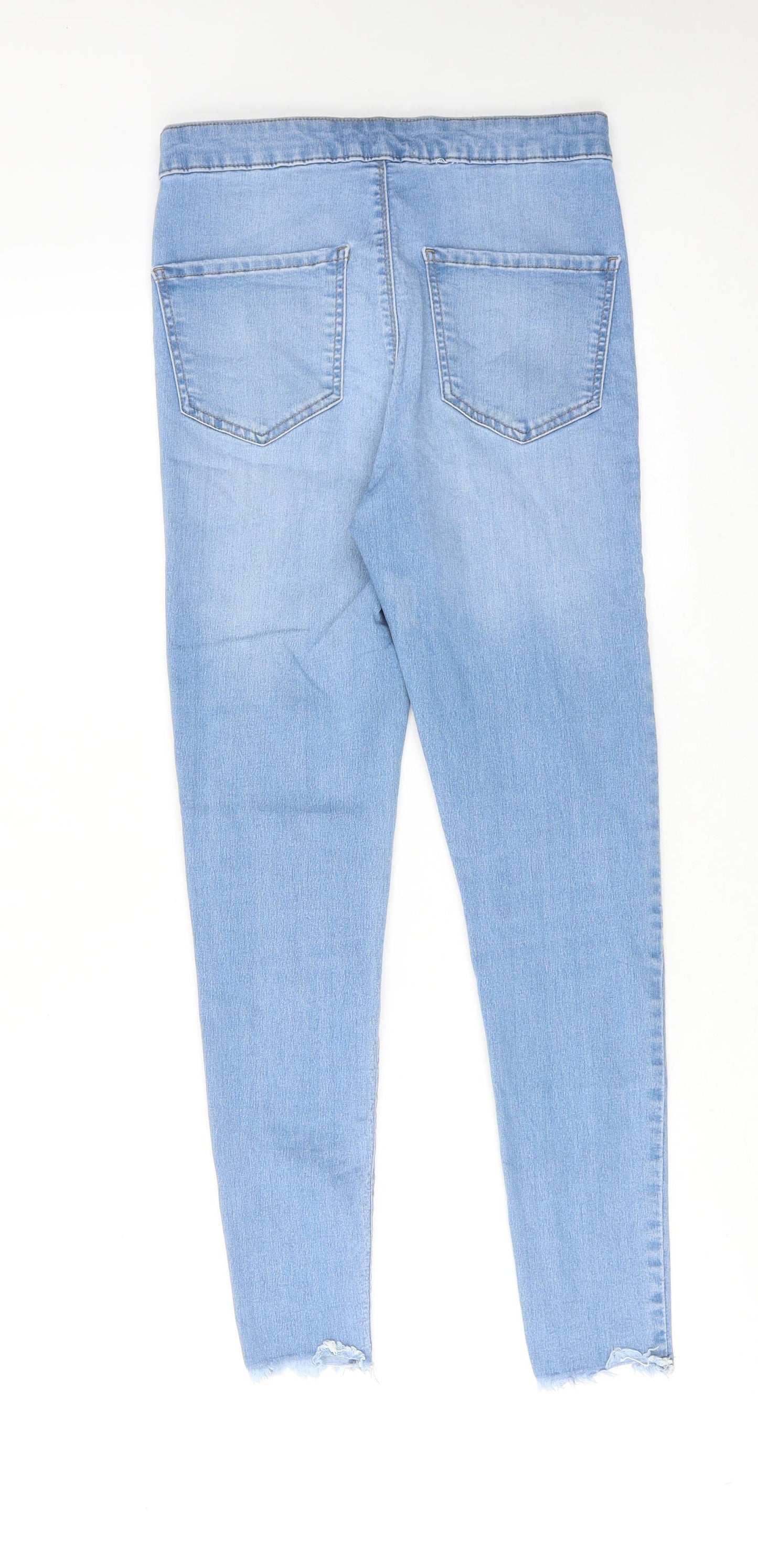 Miss Selfridge Womens Blue Cotton Skinny Jeans Size 10 Regular Zip