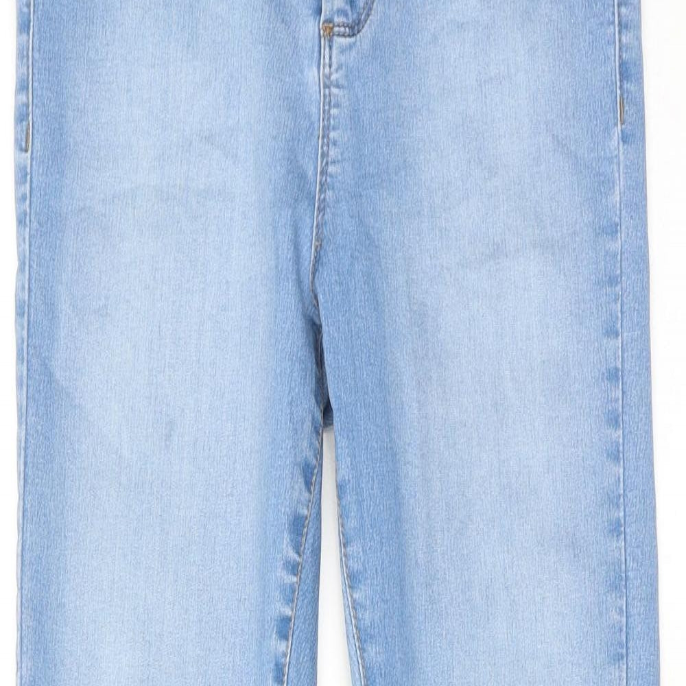 Miss Selfridge Womens Blue Cotton Skinny Jeans Size 10 Regular Zip