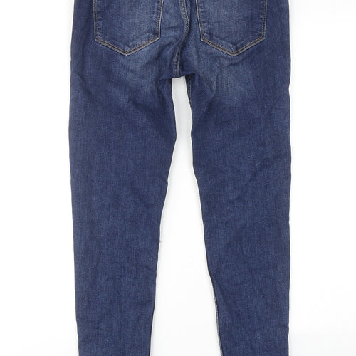 Mango Womens Blue Cotton Skinny Jeans Size 10 Regular Zip