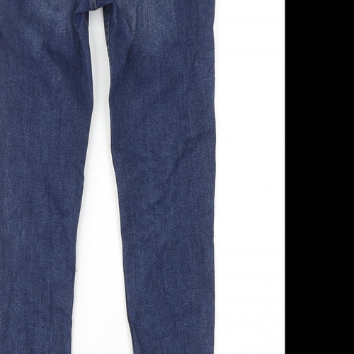 Mango Womens Blue Cotton Skinny Jeans Size 10 Regular Zip