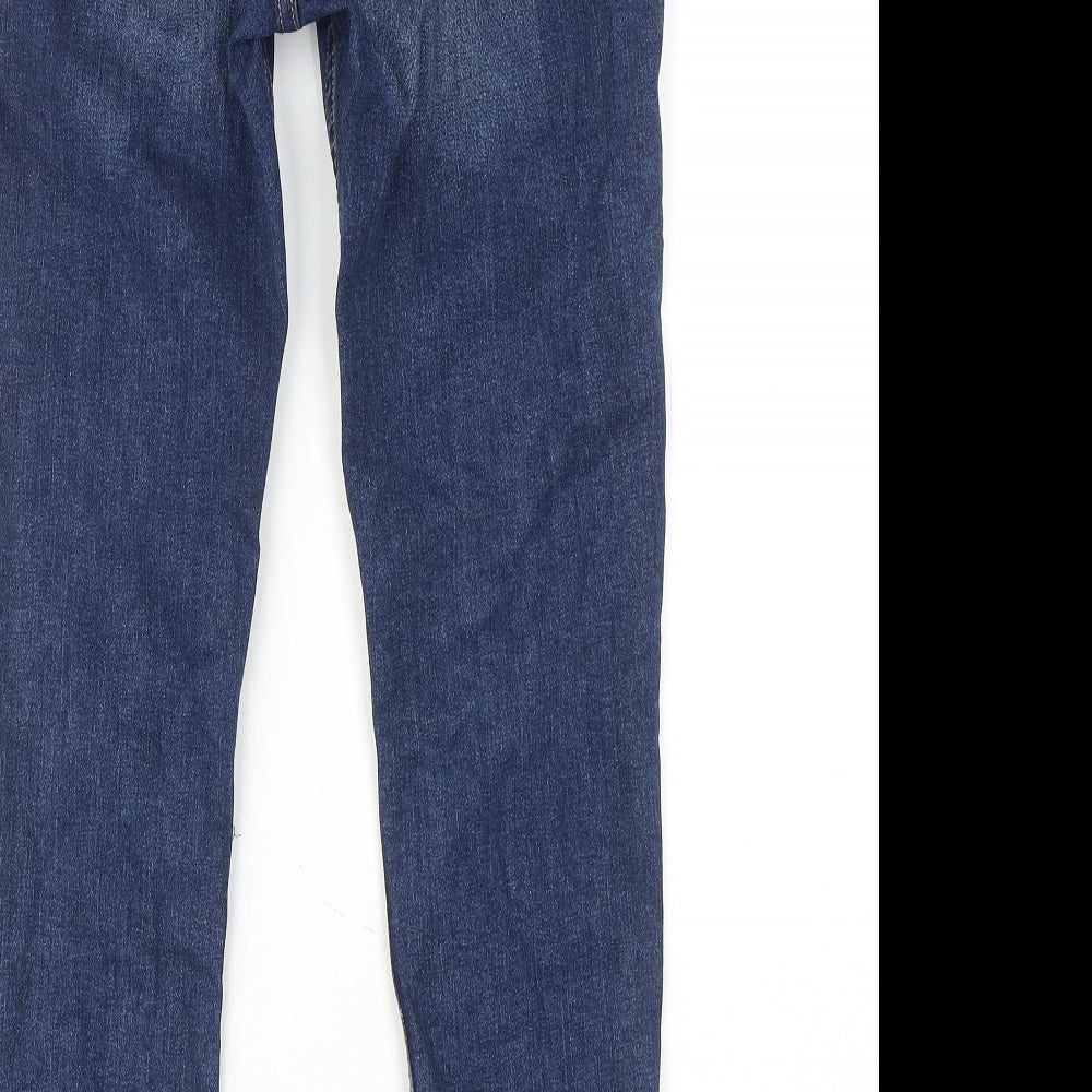 Mango Womens Blue Cotton Skinny Jeans Size 10 Regular Zip