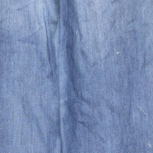 Wallis Womens Blue Cotton Straight Jeans Size 10 Regular Zip