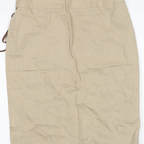 NAF NAF Womens Brown Floral Polyester A-Line Skirt Size 10 Zip