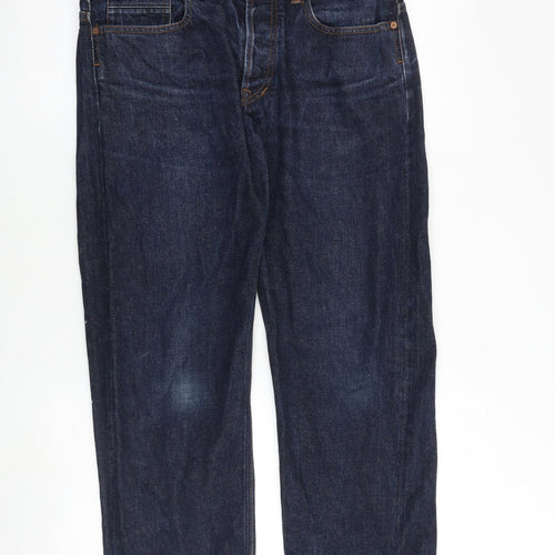 Luke Mens Blue Cotton Straight Jeans Size 35 in Regular Zip