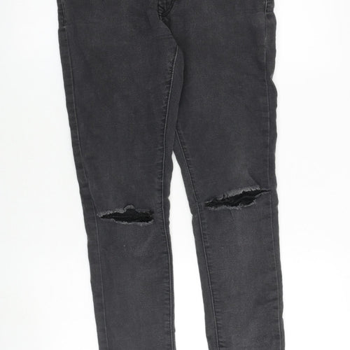 BSC Jeans Mens Grey Cotton Skinny Jeans Size 32 in L32 in Extra-Slim Zip