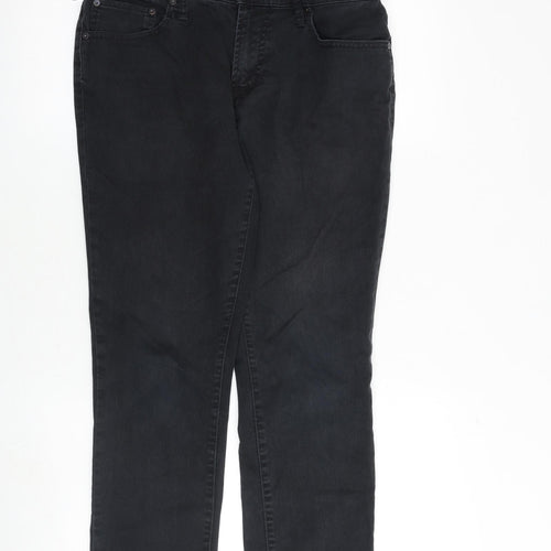 Aeropostale Mens Black Cotton Straight Jeans Size 31 in Slim Zip