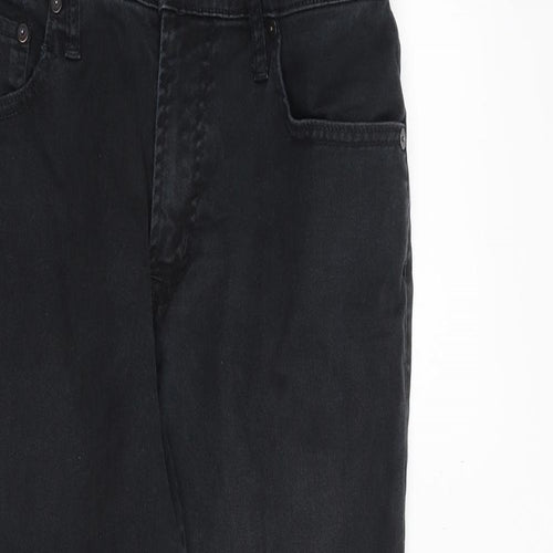 Aeropostale Mens Black Cotton Straight Jeans Size 31 in Slim Zip