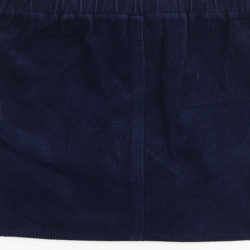 Denim & Co. Girls Blue 100% Cotton Mini Skirt Size 11-12 Years Regular Buckle