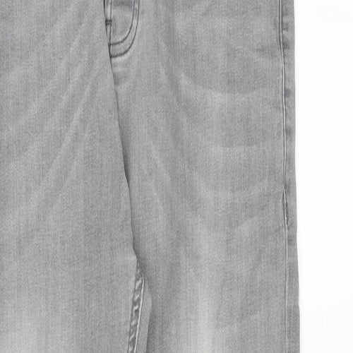 Denim & Co. Mens Grey Cotton Straight Jeans Size 30 in L32 in Slim Button